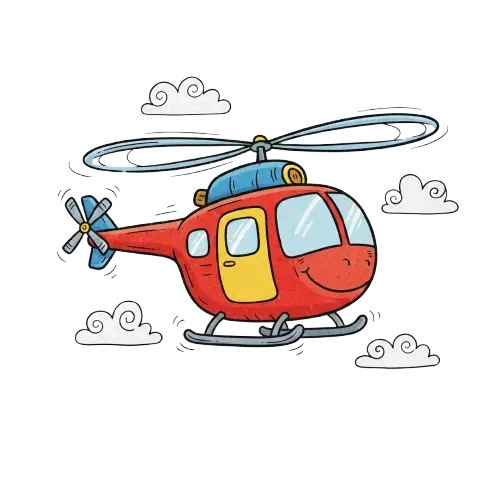 Model helikopter WeDo dengan baling-baling berputar